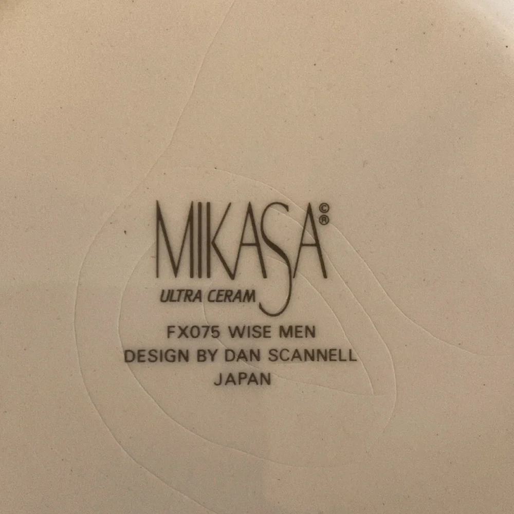 Vintage Mikasa Christmas Three Wisemen Trinket Bowl EUC